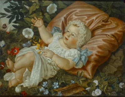 Child among Flowers by Adolf Senff