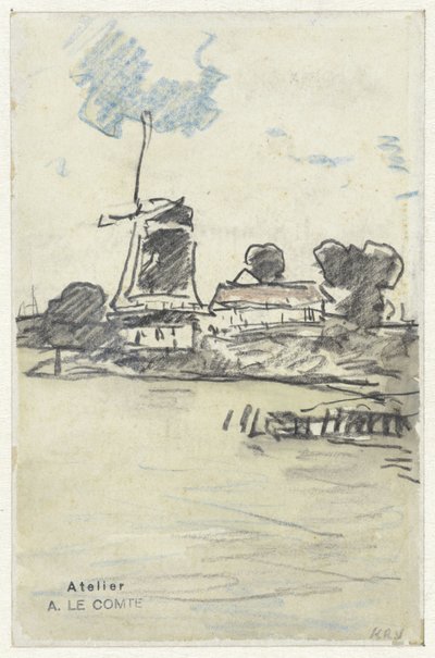 Mill by the Water by Adolf le Comte