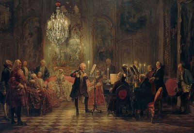 Flute Concert of Frederick the Great in Sanssouci by Adolph Menzel