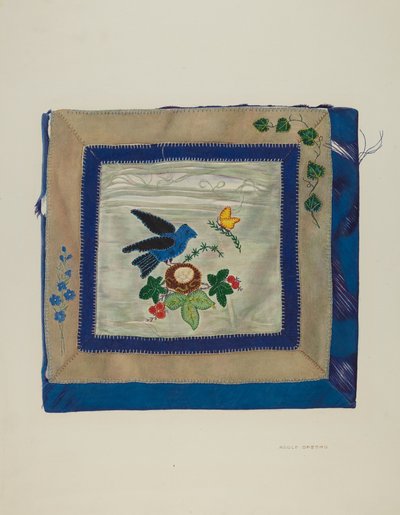 Coverlet (detail) of Bluebird, c. 1941 by Adolph Opstad