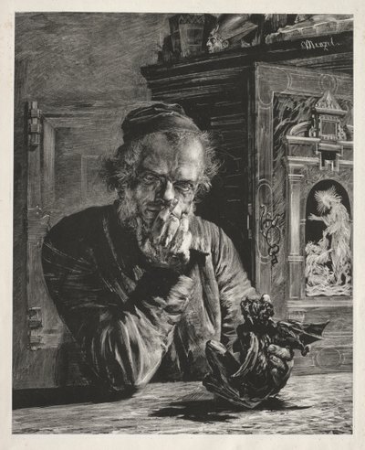 The Antiquary - Self-Portrait by Adolph Menzel
