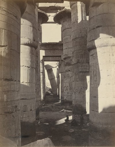 Haute-Egypt, Salle Hypostyle à Karnak by Adolphe Braun