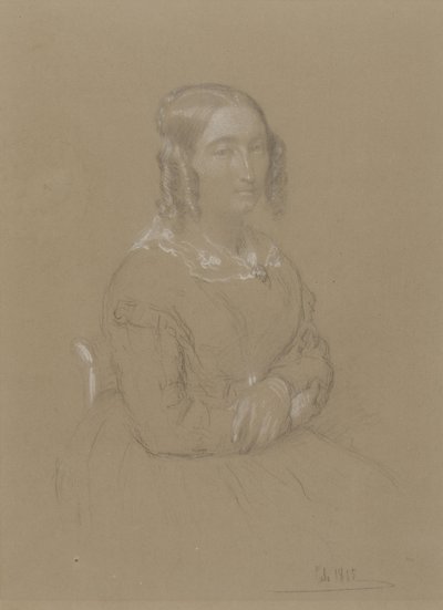 Portrait of a Lady by Adolphe Felix Cals