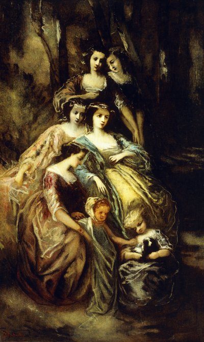 Empress Eugenie and Her Attendants by Adolphe Joseph Thomas Monticelli