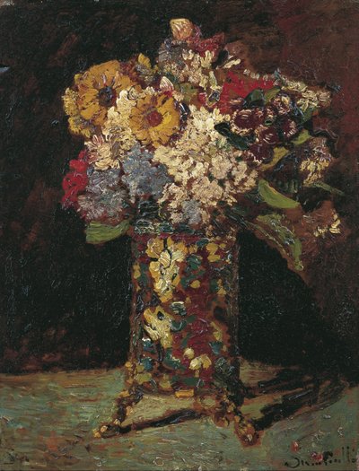 Flower Still Life by Adolphe Joseph Thomas Monticelli
