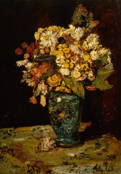 Flowers in a Blue Vase, 1879-1883 by Adolphe Joseph Thomas Monticelli