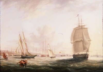 Shipping Off Tilbury Fort, Gravesend by Adolphus Knell