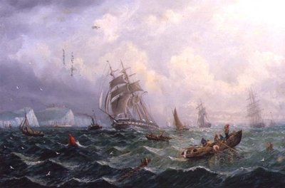 Shipping in Choppy Seas of Scarborough by Adolphus Knell