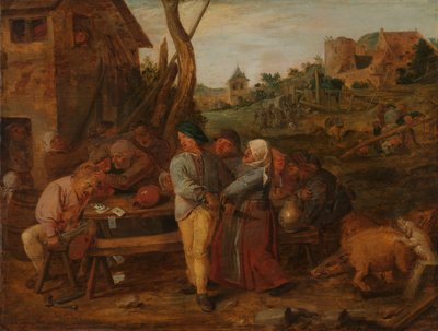Card Fight Outside a Country Tavern by Adriaen Brouwer