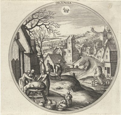 December (series: The Twelve Months) by Adriaen Collaert