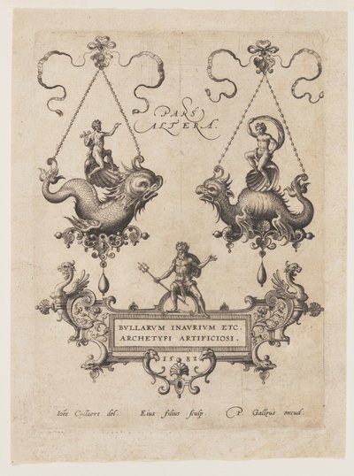 Designs for Pendants with Sea Monsters by Adriaen Collaert