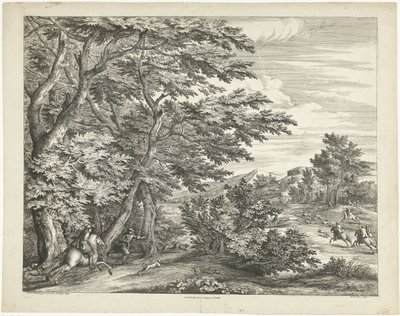 Landscape with Deer Hunt by Adriaen Frans Boudewyns