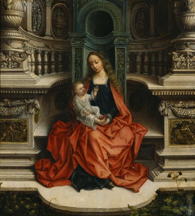 The Madonna and Child Enthroned by Adriaen Isenbrandt or Isenbrant