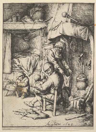 Father Feeding his Child by Adriaen Jansz. van Ostade