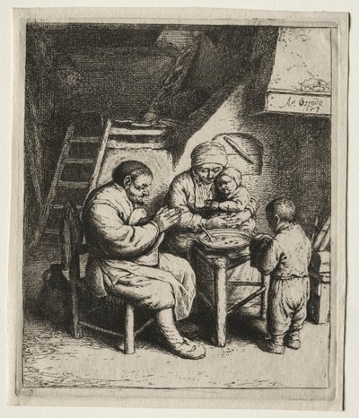 Saying Grace by Adriaen Jansz. van Ostade