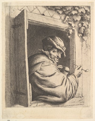 Smoker at the Window by Adriaen Jansz. van Ostade