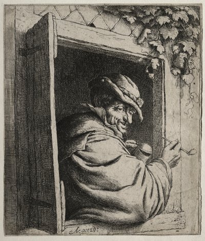 The Smoker at the Window by Adriaen Jansz. van Ostade