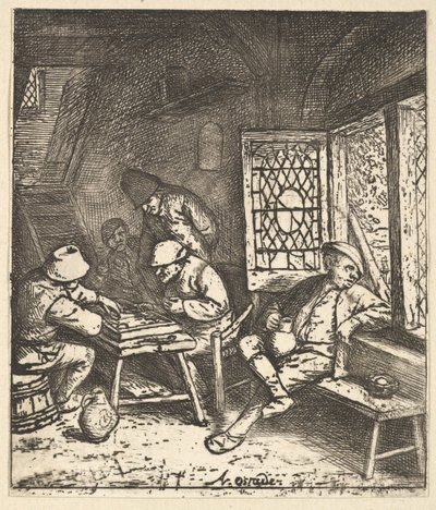 Tric Trac Players, 1610-85 by Adriaen Jansz. van Ostade