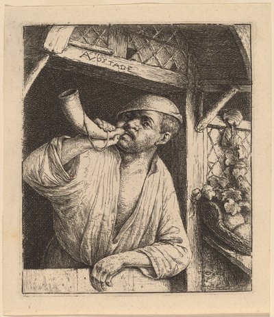 Baker Sounding His Horn by Adriaen van Ostade