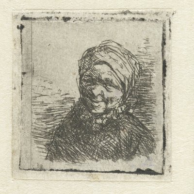 Bust of a Laughing Peasant Woman by Adriaen van Ostade