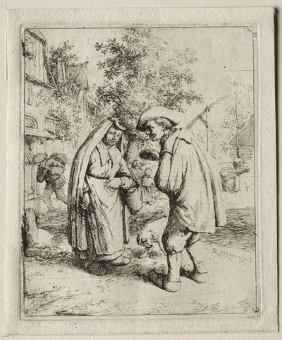 Man Conversing with a Woman by Adriaen van Ostade