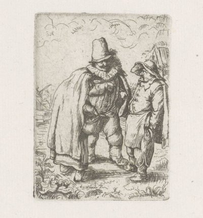 Man with Ruff with a Peasant Couple by Adriaen van Ostade