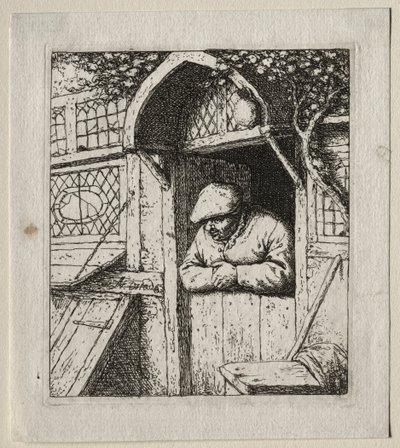 Peasant Leaning on His Doorway by Adriaen van Ostade