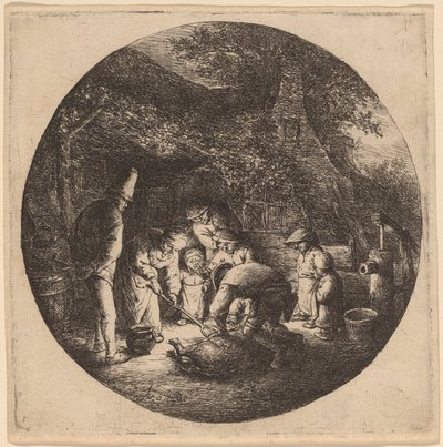 Pig Slaughterers by Adriaen van Ostade