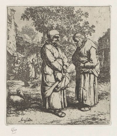 Two Old Women in Conversation by Adriaen van Ostade