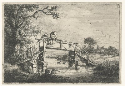 Two Fishermen on a Bridge by Adriaen van Ostade