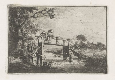 Two Fishermen on a Bridge by Adriaen van Ostade