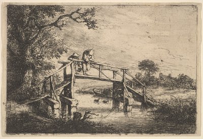 Two Anglers on a Bridge, 1647 by Adriaen van Ostade