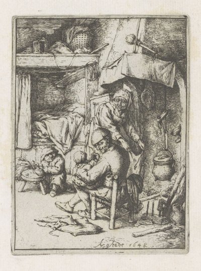 Father Feeds a Child by Adriaen van Ostade