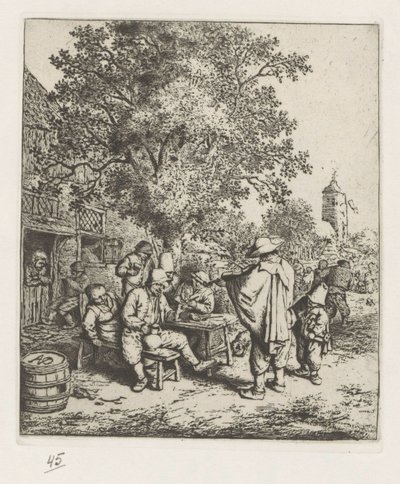 Violinist and a Young Hurdy-Gurdy Player by Adriaen van Ostade