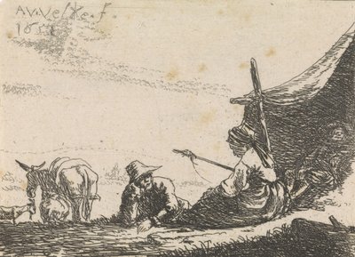 Figures by a Tent by Adriaen van de Velde