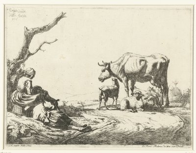 Shepherd and Shepherdess with Cattle by Adriaen van de Velde