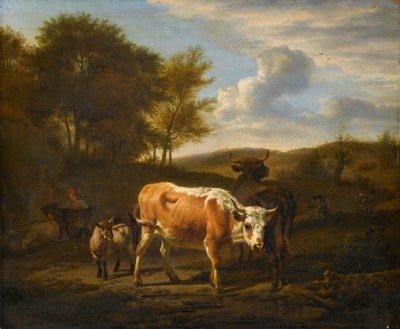 Mountainous Landscape with Cows by Adriaen van de Velde