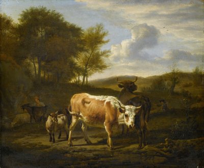 Mountainous Landscape with Cows by Adriaen van de Velde