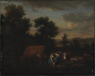 Shepherdess with Cattle by Adriaen van de Velde