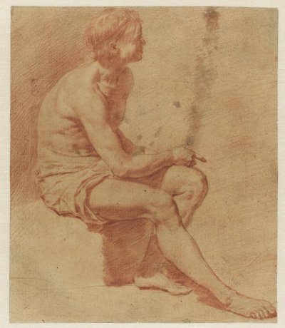 Seated Male Nude by Adriaen van de Velde