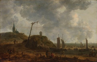 The Beach at Katwijk by Adriaen van der Kabel