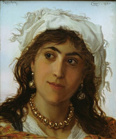 A Girl from Capri, 1880 by Adriano Bonifazi