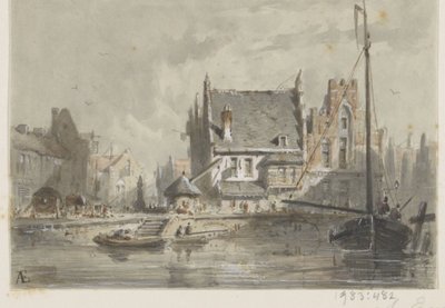 View in Bruges by Adrianus Eversen (signed by artist)