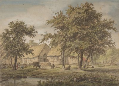 Landscape with a Farmhouse by Adrianus de Visser