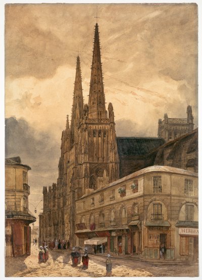 Cathedral of Saint Andrew of Bordeaux, 1832 by Adrien Dauzats