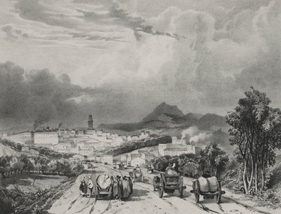 General View of Riom, Auvergne by Adrien Dauzats