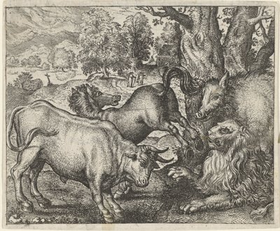 Fable of the Old Lion by Egidius  Sadeler (II)