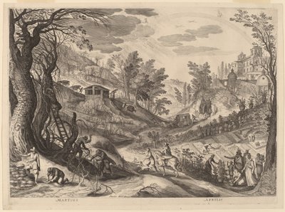 March and April by Aegidius Sadeler II after Paul Bril