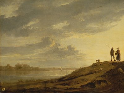 Sunset over a River, 1650s by Aelbert Cuyp