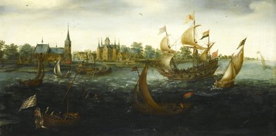The Eendracht before IJsselmonde, 1618 by Aert Anthonisz